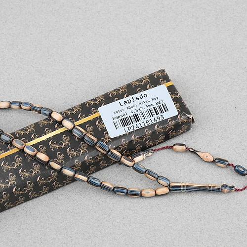 Kafur A�ac� Bilekboy Kaps�l Kesim 4.5x7.5mm Tesbih Bej-Ye�il