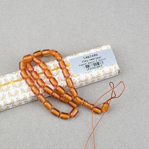 Ate� Kehribar Kaps�l Kesim 7.5x11mm- Bal K�p��� P�sk�ls�z