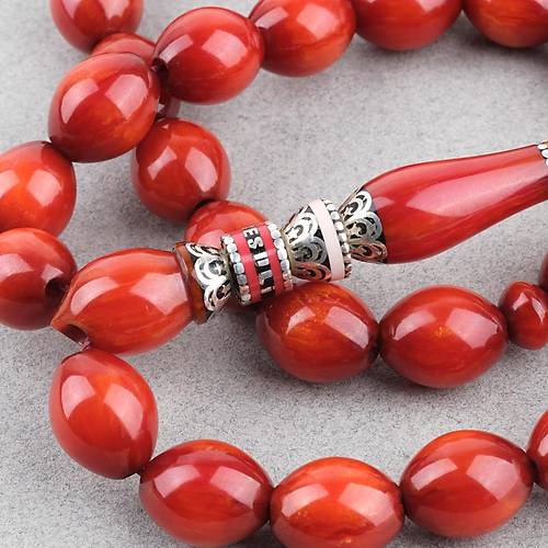 Skma Kehribar zel Gm Nak leme mame 925Ayar Gm Pskl Beyzi Kesim 14x17mm Tesbih