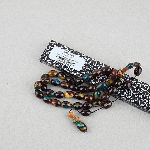 S�kma Kehribar Halkal� �mame Kaps�l Kesim 10x13.5mm Tesbih