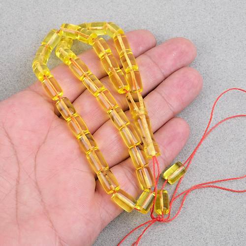 U�ak Cam� Kesme Kesim 7x10.5mm Tesbih - �effaf Llimon Sar�