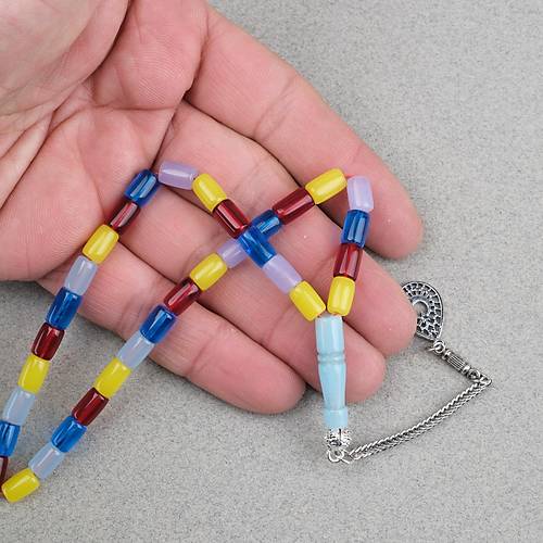 U�ak Cam� Alpaka P�sk�ll� Kesme Kesim 5x8mm Tesbih- Bonibon