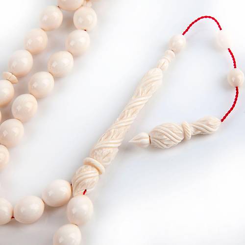 Fildi�i Kalem ���ilikli �mame /Hitame Beyzi Kesim 10.5x13mm Tesbih (51gr)