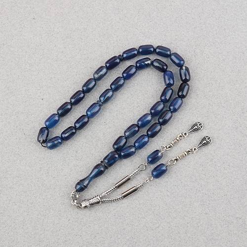 S�kma Kehribar Kaps�l Kesim Alpaka P�sk�ll� 7x11mm Tesbih