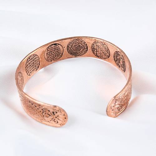 Saf Bak�r Bileklik I�i Grav�r Koruma Dual� Kad�n Erkek