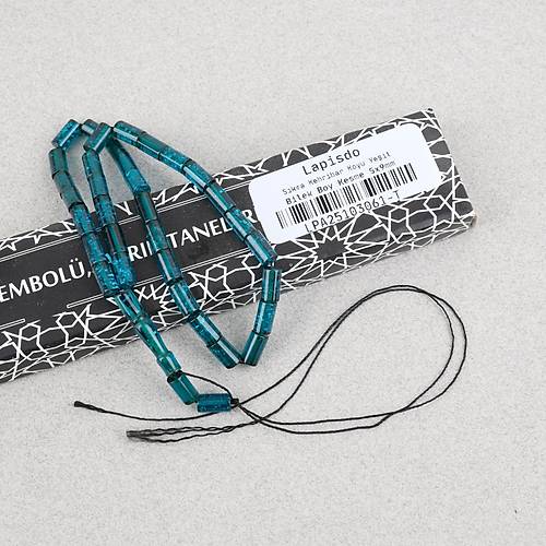 S�kma Kehribar Bilek Boy Kesme Kesim 5x9mm Tesbih -Koyu Ye�il