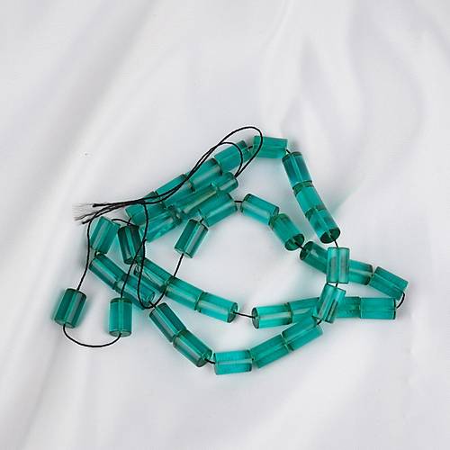 Ate� Kehribar Kesme Kesim 7x11mm Tesbih - �effaf Ye�il