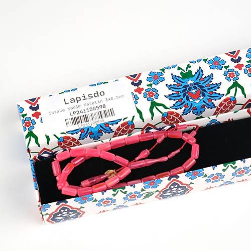 Kadim Katalin Eski Amerikan Istaka Kapsl Kesim  4.5x9mm Tesbih -Pembe