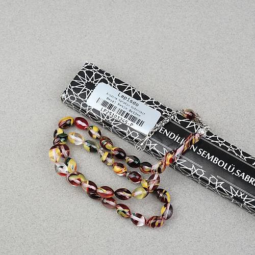 Arizona Katalin Alpaka P�sk�l Beyzi Kesim 8x12mm Tesbih- Sedefli