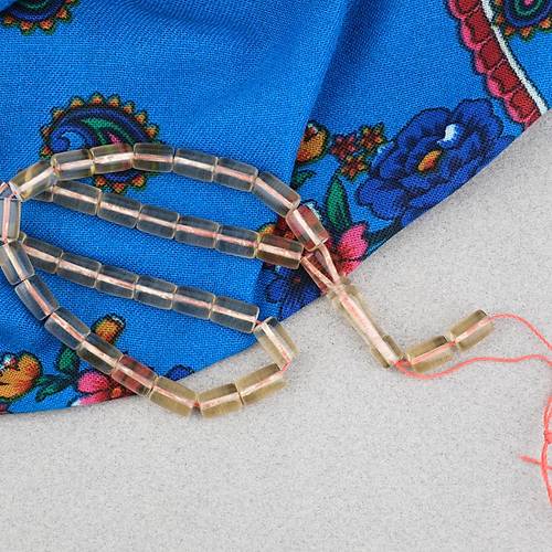 U�ak Cam� Kesme Kesim 7x10mm Tesbih P�sk�ls�z A��k Kahverengi