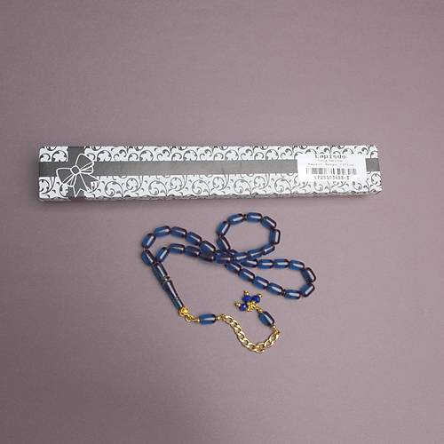 S�kma Kehribar Kaps�l Kesim Alt�n Renk P�sk�ll� 7x11mm Tesbih