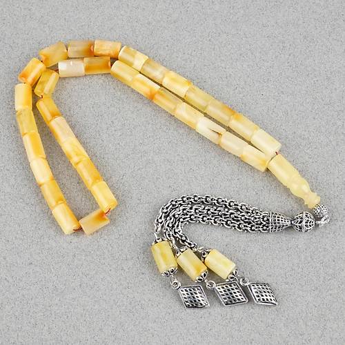 Rus Kaya Damla Kehribar Kesme Kesim 6.5x10mm Tesbih
