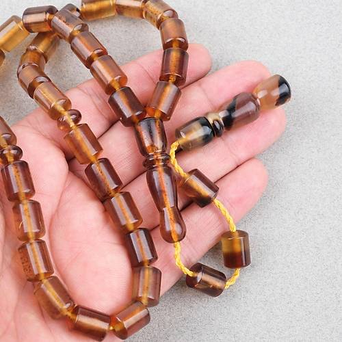 Sumatra Kaya Damla Kehribar Kaps�l Kesim 9x13mm Tesbih