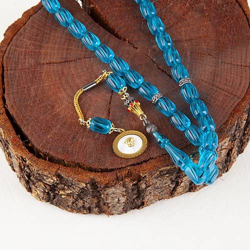 Ate Kebribar lemeli Habbe 925Ayar Gm Pskl Kapsl Kesim 8x11.5mm Tesbih