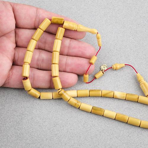 Kadim Katalin Eski Obje Usta ��i �mzal� Yumu�ak Kesme Kesim 6.5x11mm Tesbih