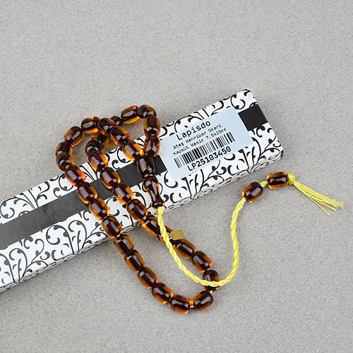 Omari Ate� Kehribar Kaps�l Kesim Oturtma �mameli Sistemli 7.5x10mm Tesbih