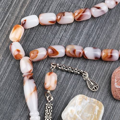 Arizona Katalin Alpaka P�sk�l Kaps�l Kesim 8x12mm Tesbih- Kahverengi