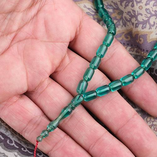 S�kma Kehribar Kaps�l Kesim Sistemli Bilek Boy 5x8mm Tesbih Ye�il