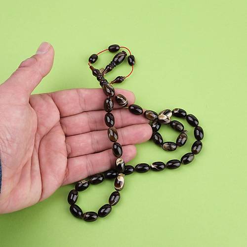 Kadim Katalin Eski Kalemlik Obje Usta i mzal  Beyzi Kesim 8x13mm Tesbih -ekoslovak