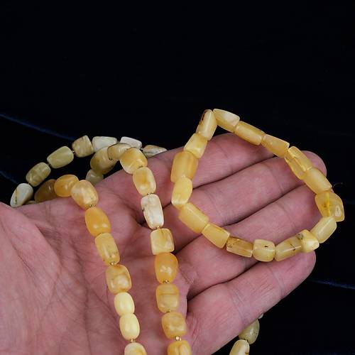 Rus Damla Kehribar Kolye(21.2�gr/63�cm) ve �Bileklik Seti (7�gr)