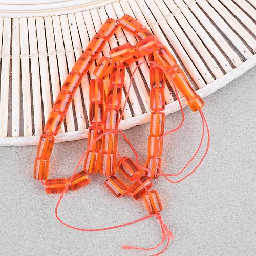 U�ak Cam� Kesme Kesim 7x10.5mm Tesbih -�effaf Turuncu