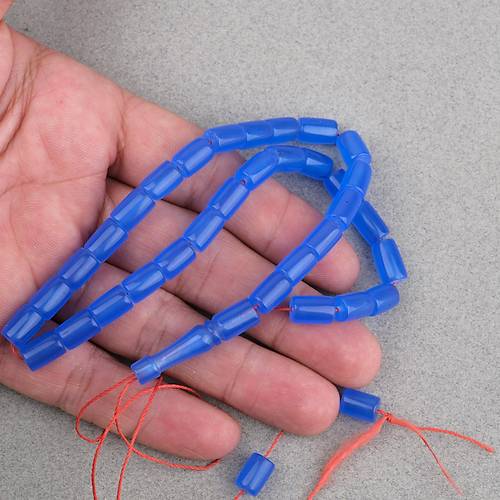 U�ak Cam� Kesme Kesim 7x10mm Tesbih P�sk�ls�z Koyu Mavi
