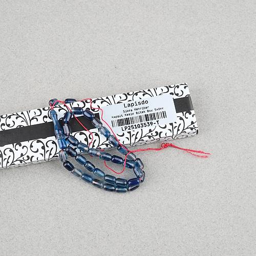 S�kma Kehribar Kaps�l Kesim Bilek Boy 5x8mm Tesbih P�sk�ls�z Mavi