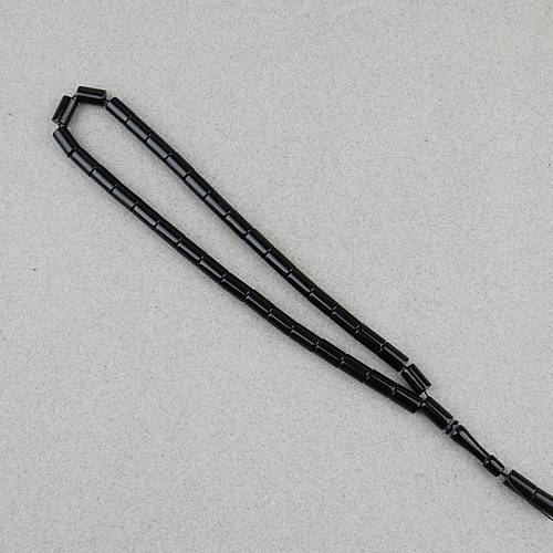 S�kma Kehribar Kesme Kesim 6x10mm Tesbih P�sk�ls�z Siyah