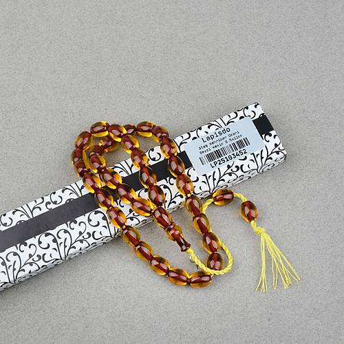 Omari Ate� Kehribar Beyzi Kesim Oturtma �mameli Sistemli 8.5x11mm Tesbih