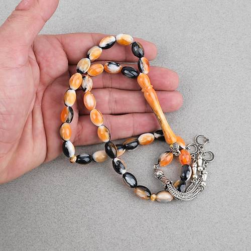 Galalit Alpaka P�sk�ll� Beyzi Kesim 8x12mm Tesbih