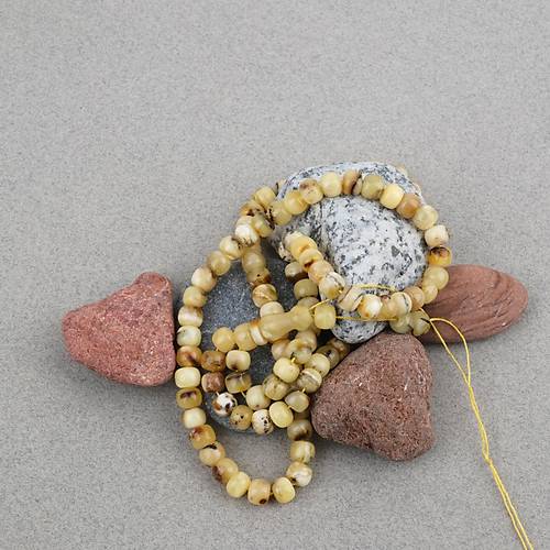 Damla Kehribar 99luk Tekerlek Kesim 6x5mm Namez Tesbihi