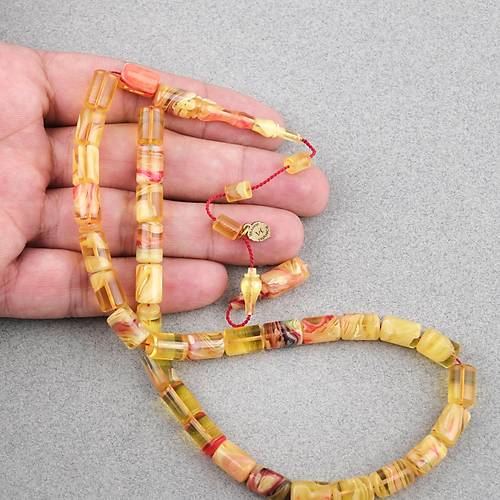 Kadim Katalin Eski Obje Usta i mzal Kesme Kesim 7.5x11mm Tesbih