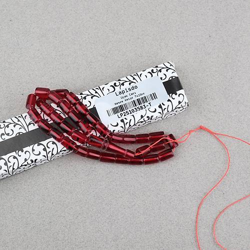 U�ak Cam� Kesme Kesim 7x10mm Tesbih P�sk�ls�z �effaf Koyu K�rm�z�