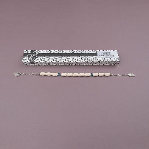 Krem Havlit Do�al Ta� Uzun Arpa Kesim 8x15mm Zaza Tesbih