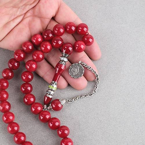 S�kma Kehribar �zel G�m�� Nak�� �mame Bas�k K�re Kesim 12x13mm Tesbih