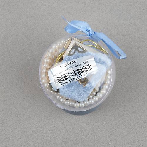 Fanus ��erisinde Mini Kuran ve Tesbih Seti