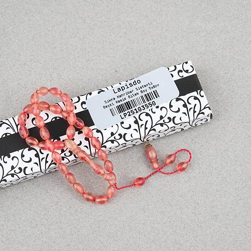 S�kma Kehribar Beyzi Kesim Sistemli Bilek Boy 5x8mm Tesbih