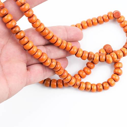 �im�ir A�ac� Boyal� Turuncu 99luk Tekerlek Kesim 10x6mm Namaz Tesbihi