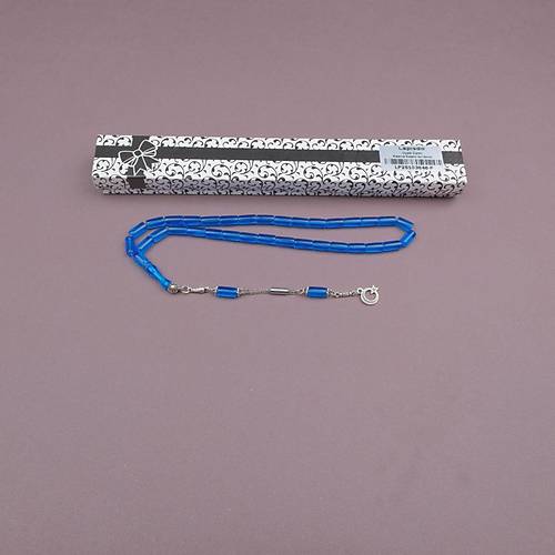 U�ak Cam� Kesme Kesim 6x10mm Tesbih Alpaka P�sk�ll� Petrol Mavisi