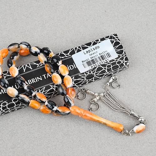 Galalit Alpaka P�sk�ll� Beyzi Kesim 8x12mm Tesbih