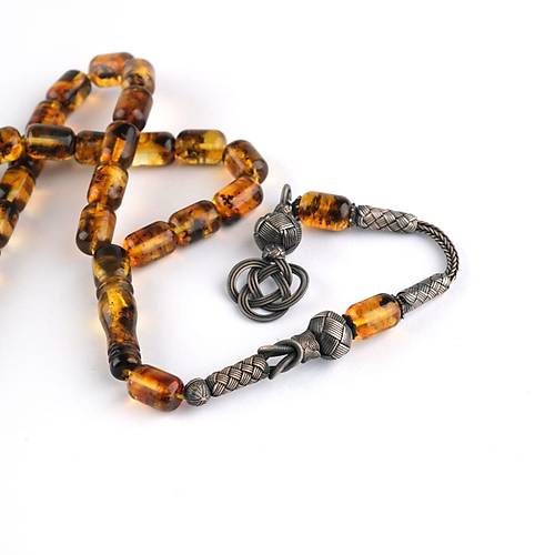 Balt�k Damla Kehribar Fosilli 1000Ayar Kazas P�sk�l Kaps�l Kesim 7x10mm Tesbih