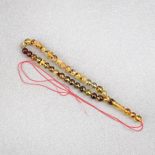 Damla Kehribar Bilek Boy K�re Kesim 7.5mm Tesbih