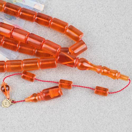 Ate� Kehribar Eski Heykel Objeden Kaps�l Kesim 8x12mm Tesbih