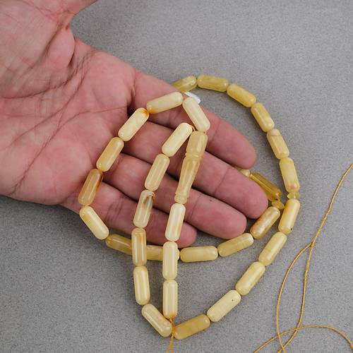 Kaya Damla Kehribar -Balt�k Arpa Kesim 7x18mm Tesbih