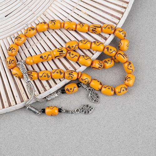 Katalin H�� ��lemeli  Kaps�l 9x12mm Tesbih -Turuncu