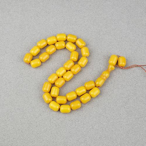 Katalin �ubuk Kaps�l Kesim 9x12.5mm Tesbih - Hardal Sar� P�sk�ls�z