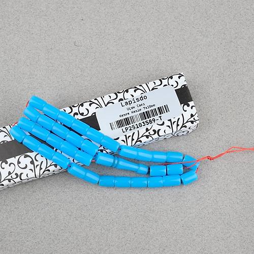 U�ak Cam� Kesme Kesim 7x10mm Tesbih P�sk�ls�z A��k Mavi