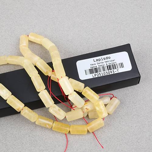 Rus Kaya Damla Kehribar Kesme Kesim 8.5x16mm Tesbih