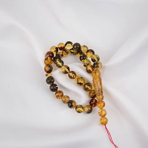 Damla Kehribar Bilek Boy K�re Kesim 8.5mm Tesbih