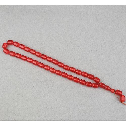 S�kma Kehribar Kaps�l Kesim 9x12mm Tesbih - Portakal P�sk�ls�z